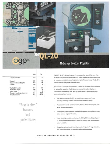 20" OGP #QL20, Optical Comparator and Measuring Machine - Image 5