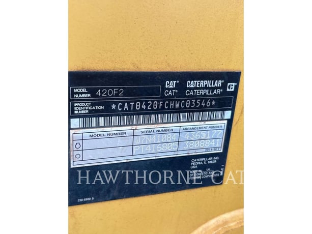 Cat 420F2ST, Backhoe Loader, 1029 hours, S/N: HWC03546, 2018 - Image 7
