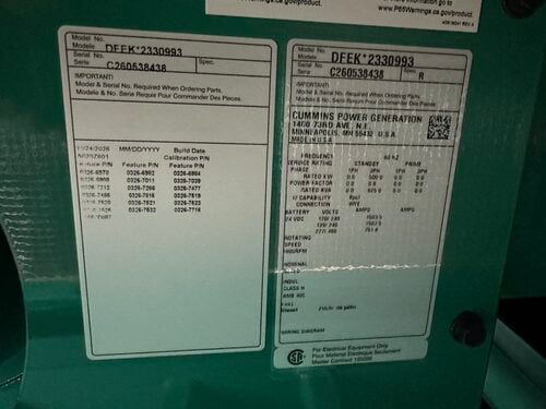 500 KW Cummins #DFEK, diesel generator set, 480 Volts, 3-phase, 2026 - Image 8
