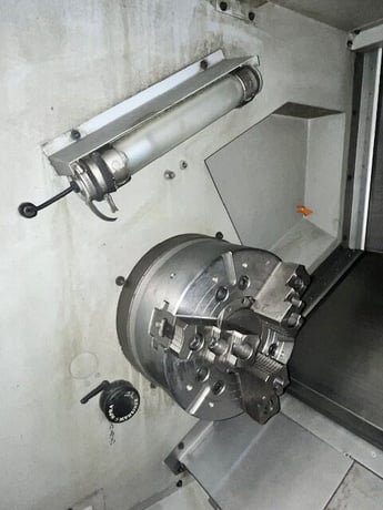 Ganesh #ASL-15LX, CNC lathe, long bed, Fanuc 0iTD, 4.1" bar, 3-jaw 15" powered chuck, chip conveyor, 2020 - Image 8