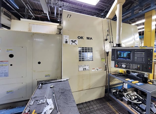 Okuma #LU45-M, CNC turning center, 33" swing, 27" chuck, 3-jaw, 5.12" bore, 49.2" centers, A2-11, twin - Image 4