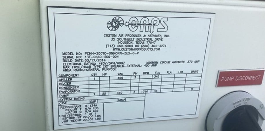 200 Ton, York #YCIV, air cooled chiller w/ pump (2 available) - Image 4