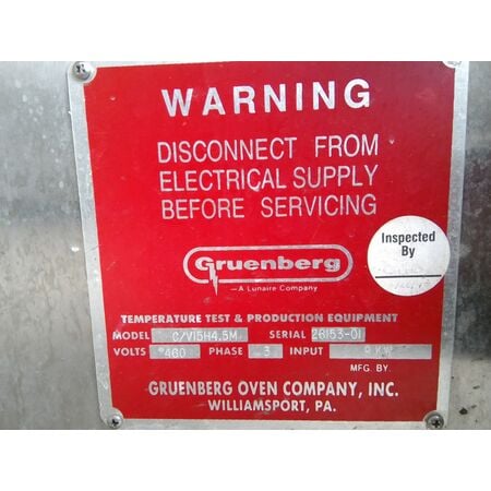 Gruenberg #C/V15H4.5M, dual cabinet vacuum drying oven, 4.5 cu.ft. each, top convection + bottom vacuum, 9 - Image 2