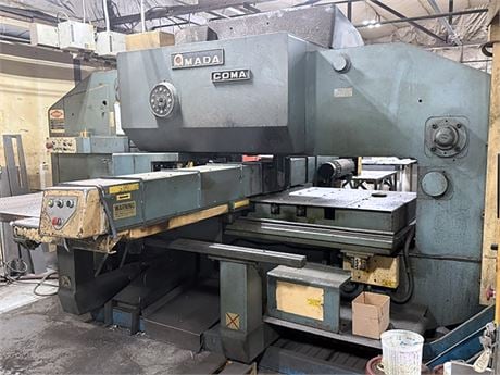 55 Ton, Amada #COMA-557, NC turret punch press, 50" x 72" max sheet, 3/8" max thickness, 300 SPM, chip - Image 9