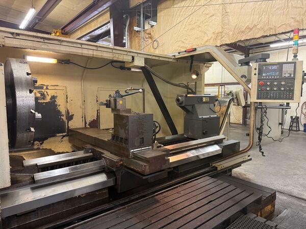 Femco #BL975/2000, CNC Flat-Bed Lathe, 55.1" swing, 80" centers, 78" machining length, 29.1" socs, 36" 4-jaw - Image 1