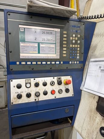 Weiler #E90/3, CNC Flatbed Lathe, 36" swing, 120" machining length, 32" 4-jaw chuck, 14" spindle bore, 60 HP - Image 4
