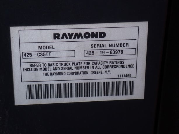 3500 lb. Raymond #425-C35TT, Electric Standup Forklift, 227" lift height, 84" mast height, 4" x 42" forks - Image 6