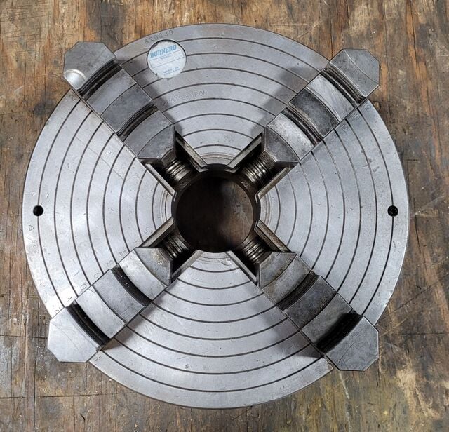 12" Pratt & Whitney Burnerd #S642D6, lathe chuck, 4-jaw, 2.75" hole, D1-6 - Image 2
