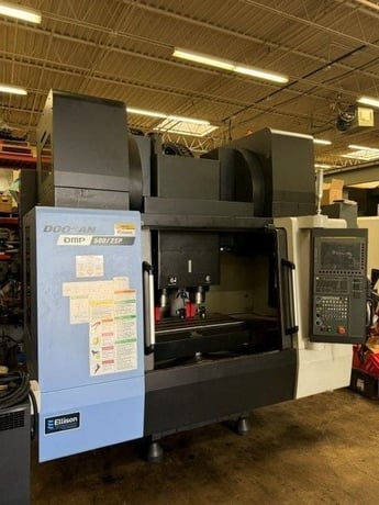 Daewoo Doosan #DMP-500/2SP, twin spindle CNC vertical machining center, dual 24 automatic tool changer, 40.9" - Image 2