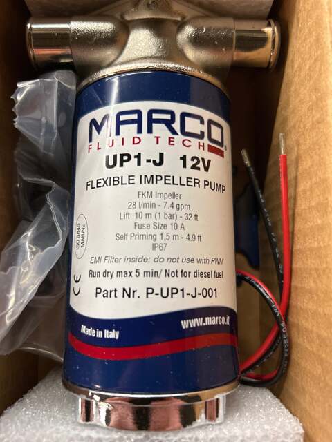Marco #P-UP1-J-001, water transfer pump, flexible rubber impeller, 7 GPM, 12V - Image 4