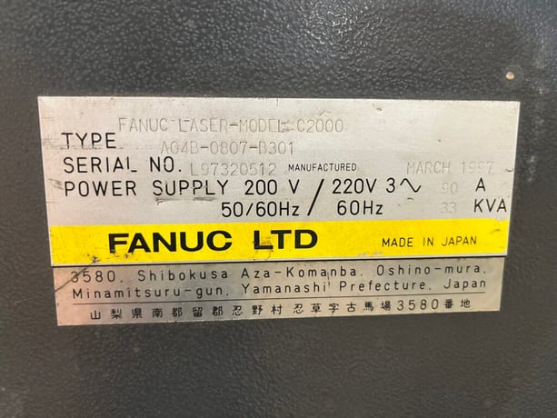 Amada #Lasmac-LC2415-Alpha-II, CNC Laser, 2000 watt, 61" x 99" travel, 1997 - Image 7