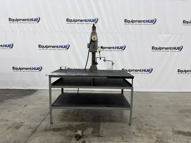 17" Electro-Mechano, drill press, variable speed 150-4000 RPM, tapping head, table - Image 1