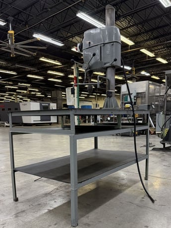 17" Electro-Mechano, drill press, variable speed 150-4000 RPM, tapping head, table - Image 5