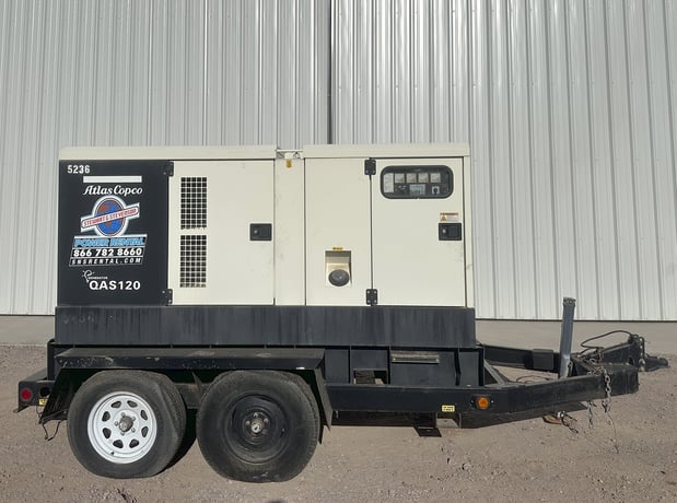 95 KW Atlas Copco #QAS-120-JDS, portable diesel generator set, John Deere diesel engine, 2012 - Image 1