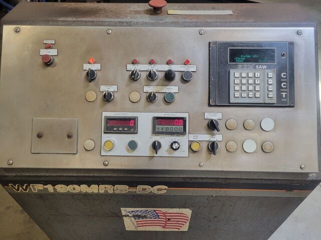 25" x 44" HEM #WF190MRB-DC, horizontal bandsaw, Double column, Semi-Auto., 2" x0.063" x376" blade, 15 HP, 1997 - Image 3