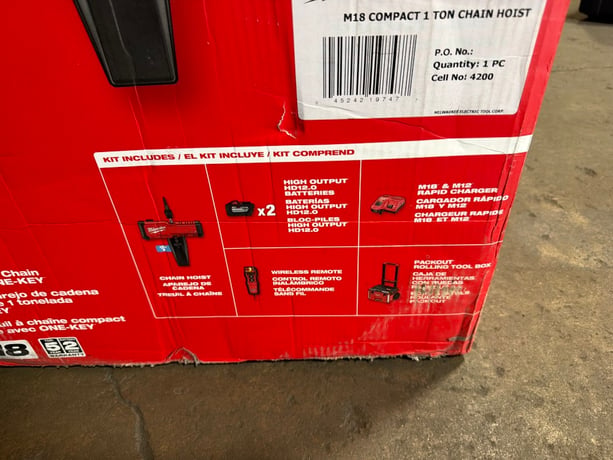 1 Ton, Milwaukee #M18, chain hoist - Image 2