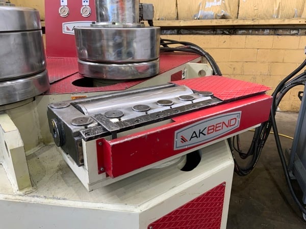6" x 6" x 5/8" Akyapak #APK-180, angle roll, digital readout, hydraulic drive & guide rolls, variable speed - Image 4