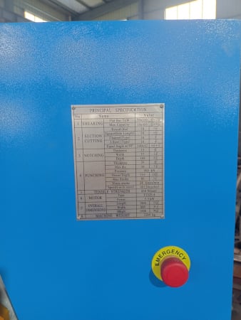 2-1/4" x 3-15/16" x 1/2" Ficom #H-90, ironworker, 90 ton, 14" throat, 5 stations, dual operator, 7.5 HP, New - Image 6