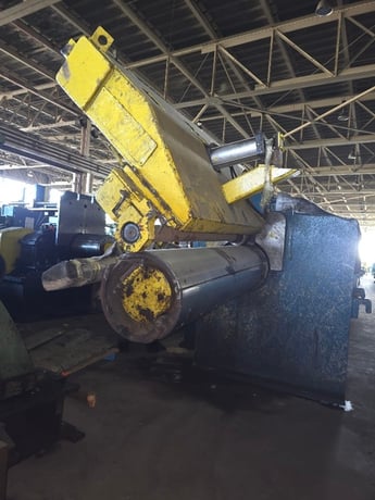 50000 lb. Paxson, recoiler, 72" width, .010"-.187" thick, 20"-24" ID, 72" outside dimension, 350 HP DC motor - Image 1