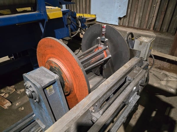 Chicago-Slitter, dual scrap winders on single base, 22" wide, 26" spool diameter, hydraulic orbit motor driven - Image 3