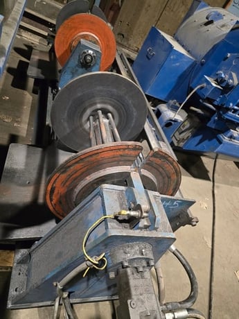 Chicago-Slitter, dual scrap winders on single base, 22" wide, 26" spool diameter, hydraulic orbit motor driven - Image 5
