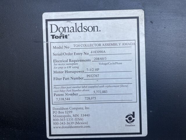 2,000 cfm Donaldson Torit #TG-4, cartridge dust collector, 7.5 HP, 208 V., 3 Ph. - Image 4