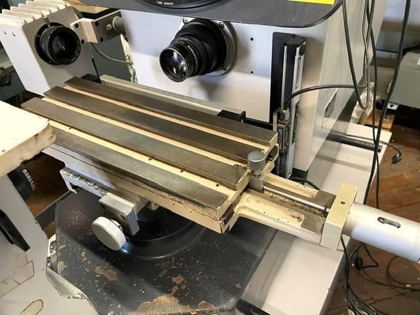 14" Mitutoyo #PH-350H, horizontal bench optical comparator, surface illumination, 5X lens - Image 9