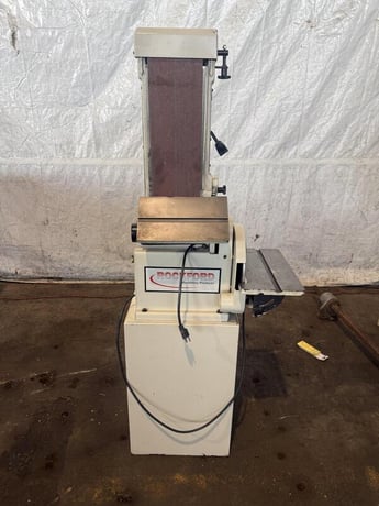 6" x 48" Rockford #SB-611P, belt type combination sander, 10" disc, 1 HP, like new - Image 1