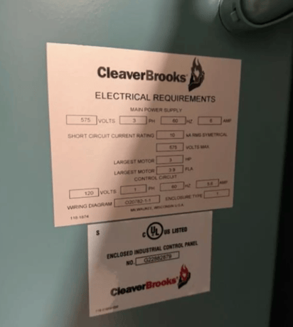 Cleaver Brooks, gas fired flex tube boiler, 150 psi, 575 Volts, 3-phase, 2023 - Image 5