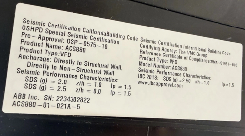 15 HP ABB, ACS880-01-021A-5, VFD Drive, 480 Volts 3PH w/ Bluetooth Keypad - New Surplus, 2023 - Image 4