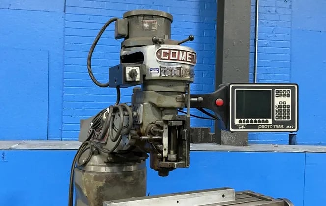 Comet, vertical mill, 9" x 42" table, ProtoTrak MX2 controls - Image 1