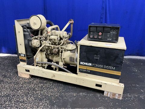 30 KW Kohler #30RZ82, diesel generator, 38 KVA, 1800 RPM, 12V battery - Image 1