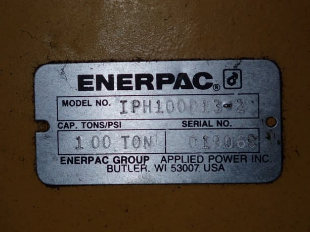 100 Ton, Enerpac #IPH100D113-2, H-Frame Hydraulic Press, 20" x 16" die - Image 10