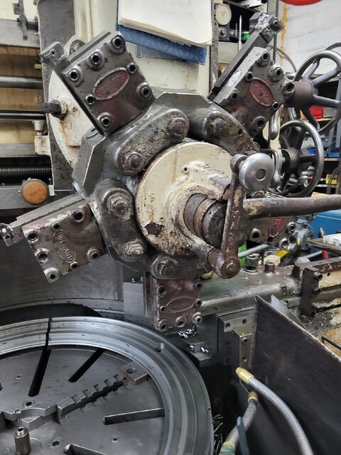 36" Bullard #Spiral-Drive, High Column, Turret and Side Heads, 3 Jaw Chuck, Fine Feeds, Tool Holders - Image 7