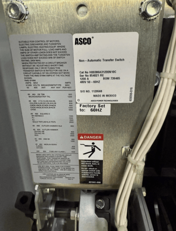 1200 Amp. Asco #Series-386, Catalog #H00386A31200N10C, non-automatic transfer switch, 480 Volts - Image 6