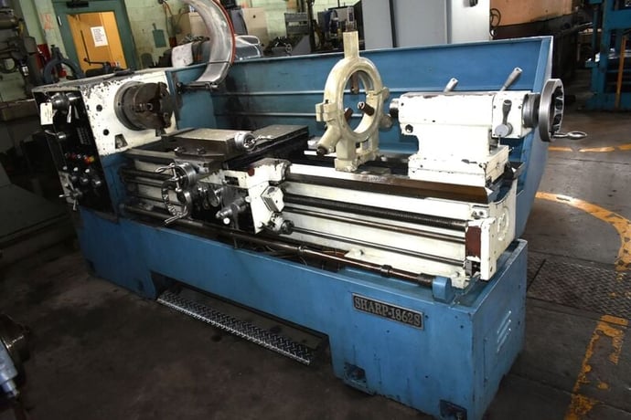 18"/27" x 62" Sharp #1862S, gap type precision engine lathe, 3-jaw 10" chuck, automatic lube system - Image 1