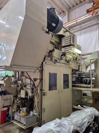 150 Ton, Asahi #TP-150, transfer press, 5" stroke, 20.7'Shut Height, 14 stations, 60 HP, 25-60 SPM, 2002 - Image 3