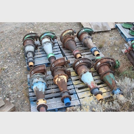 Krebs #D10B, Radial Cyclone Pack, (8) rubber-lined cyclones, central feed header, (11) 4" discharge ports - Image 2