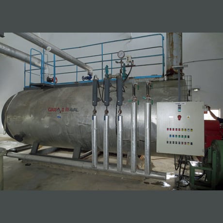 300 HP Garioni #NG5000, Firetube Boiler, 11,000 PPH, 180 PSI, 2-pass dry back, #2 fuel oil fired - Image 1