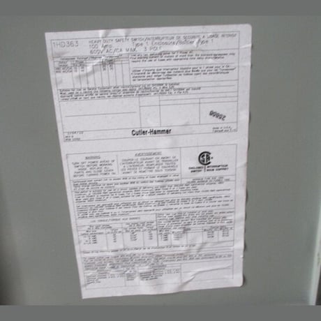 100 Amp. Cutler Hammer, Fusible Disconnect Switch, 600 VAC - Image 4