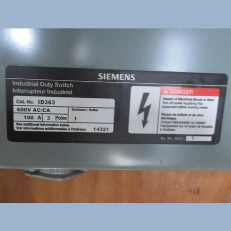 100 Amp. Siemens, Fusible Disconnect Switch, 600 VAC - Image 2