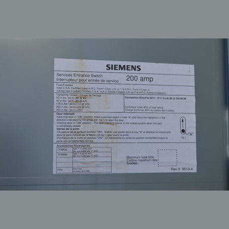 200 Amp. Siemens, Fusible Disconnect Switch, 240 Volts, 3 phase - Image 4