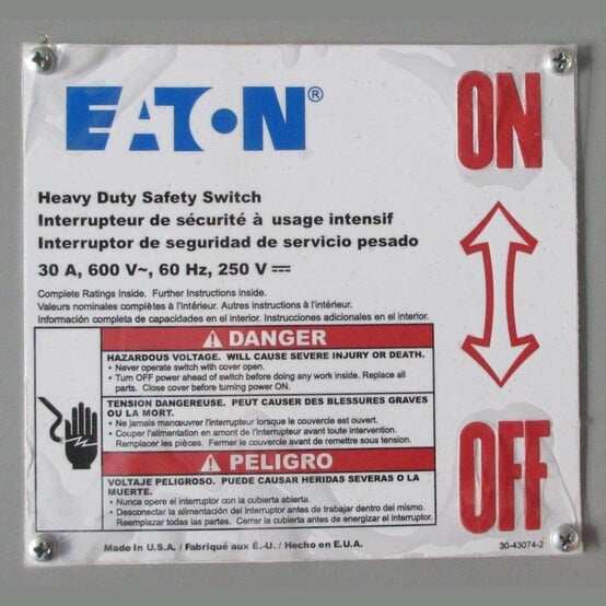 30 Amp. Eaton #1HD361N, Fusible Disconnect Switch, 600 VAC - Image 2