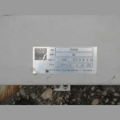 30 Amp. Federal Pioneer #R5336, Non-Fusible Disconnect Switch, 600 Volts, 3 phase, NEMA 3R (4 available) - Image 2