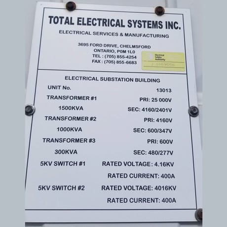 1500 KVA 25000 Primary, 4160/2401 Secondary, Total Electrical Systems #E-House, Substation Transformer, 3 - Image 3