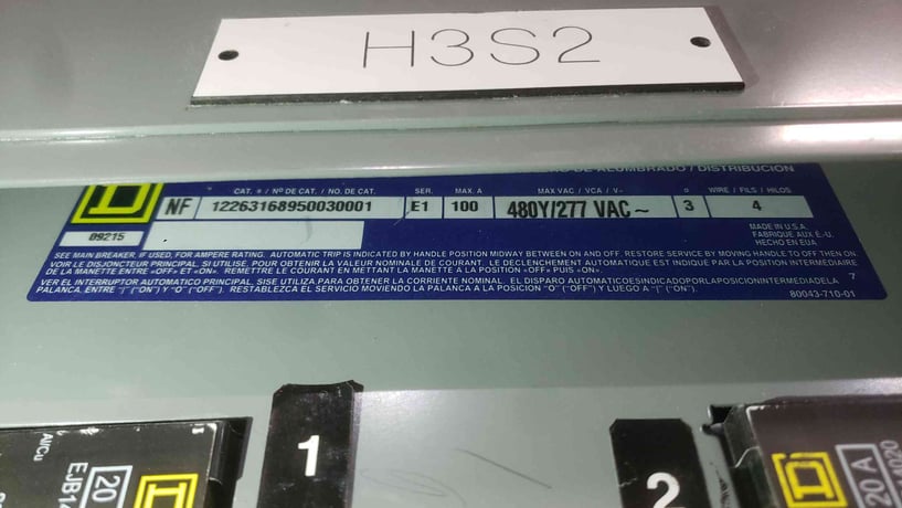 100 Amp. Square D NF, panelboard, 480Y/277 Volts, 3 phase, 42 circuits - Image 4