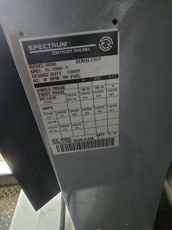 150 KW Detroit Diesel Spectrum #150DS60, diesel generator, 3 phase, 300 hours - Image 2