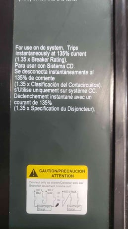 2000 Amps, Square D #PAF362000DC1616, P-frame molded case circuit breaker, 3 pole, 600 V.DC - Image 4