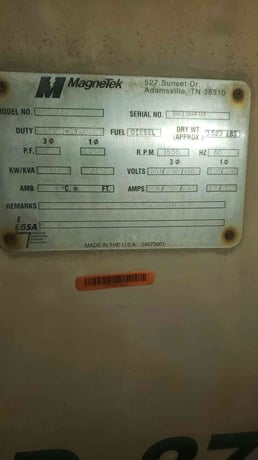 30 KW Magnetek Elliott #RD-370, diesel generator, Perkins engine, 1 & 3 phase, 659 hours - Image 4