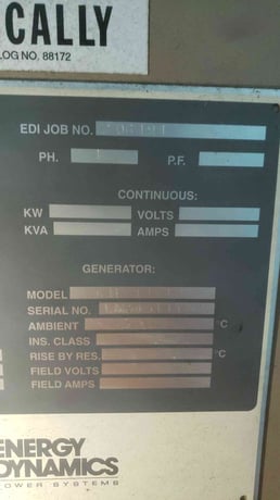 40 KW Energy Dynamics, diesel generator, Cummins #4BT-3.9 Turbo engine, 120/240 Volts, 1400 hours, AS IS - Image 3